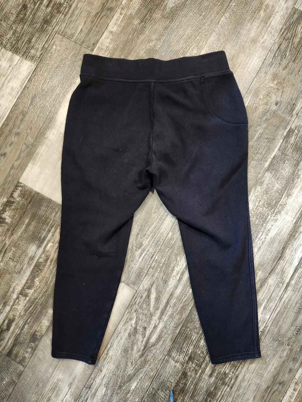 Lands’ End Serious Sweats Black Pull-On Pants Large Petite 14-16